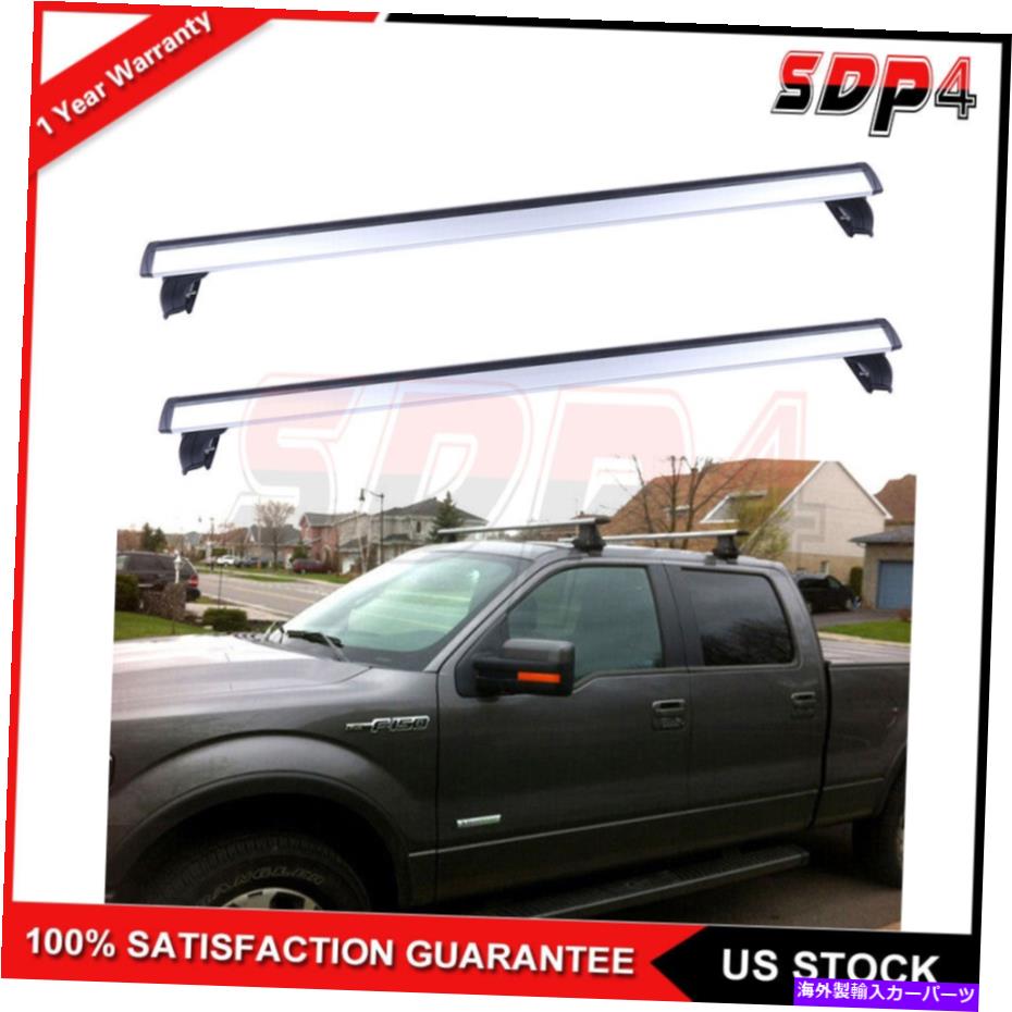 クロスバー 2007-2016 Audi Q5 Q7シルバールーフラッククロスバー調整可能レールw/ロックに適しています Fit For 2007-2016 Audi Q5 Q7 Silver Roof Rack Cross Bar Adjustable Rails w/ Lock【並行輸入品】
