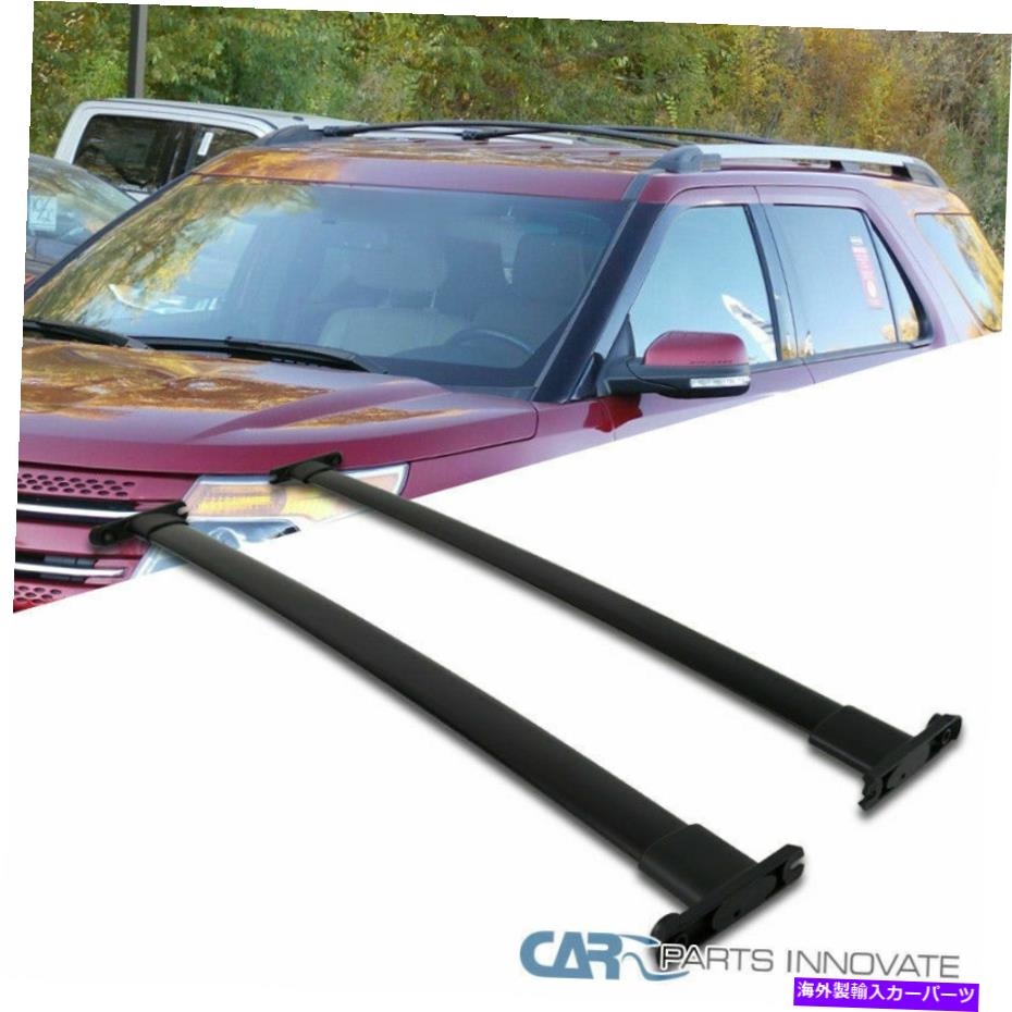 クロスバー フィットフォード11-15エクスプローラーブラックルーフトップクロスバークロスバーラック荷物キャリア Fit Ford 11-15 Explorer Black Roof Top Cross Bars Crossbars Rack Luggage Carrier【並行輸入品】