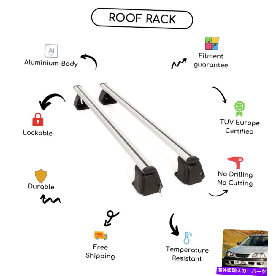 クロスバー トヨタアヴェンシスIセダン1998-2002に設定された裸のルーフラッククロスバー Bare Roof Rack Cross Bars Set for Toyota Avensis I Sedan 1998 - 2002【並行輸入品】