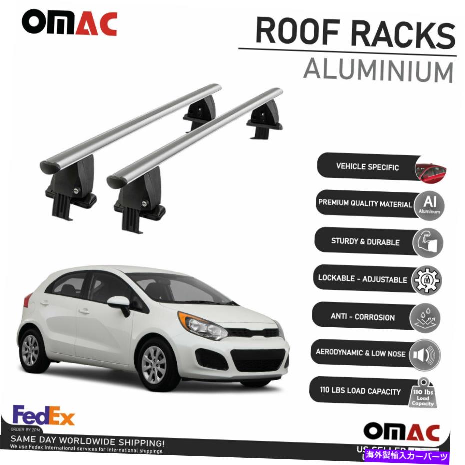 クロスバー Kia Rio Hatchback 2012-2017用の滑らかなルーフラッククロスバー荷物キャリア2 PCS Smooth Roof Rack Cross Bar Luggage Carrier 2 Pcs For Kia Rio Hatchback 2012-2017【並行輸入品】