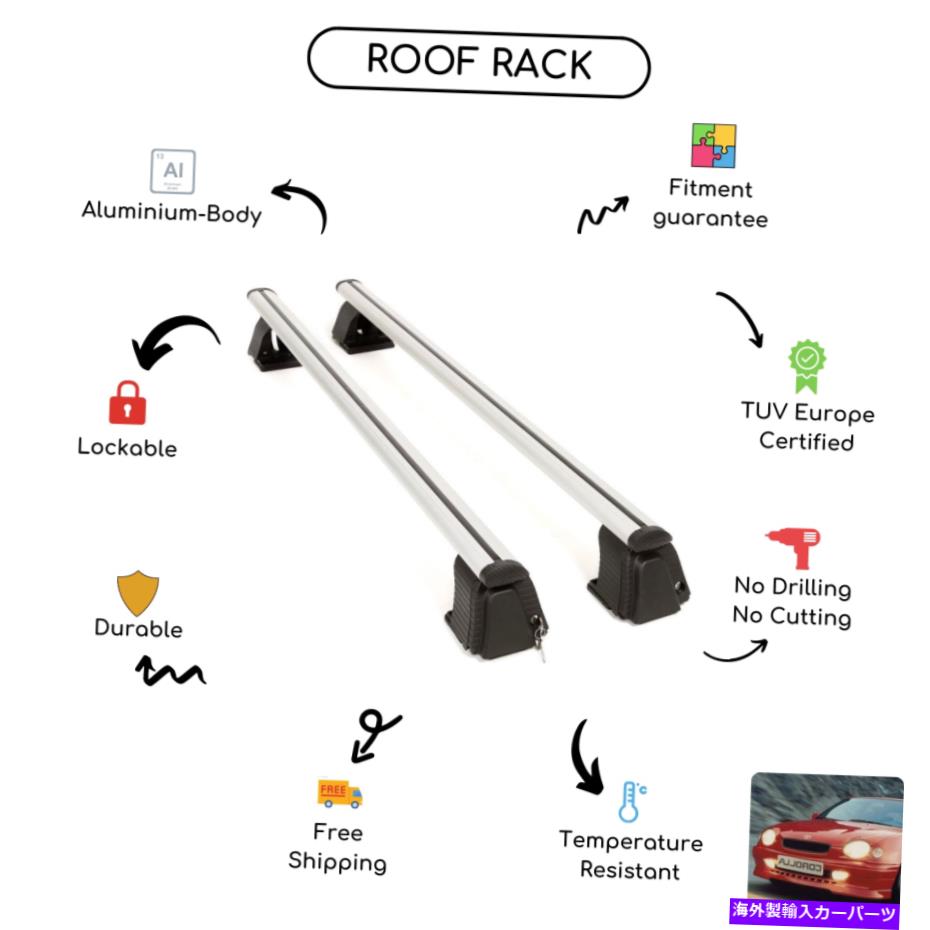 クロスバー トヨタカローラに設定された裸のルーフラッククロスバー（E110）ハッチバック1997-2001 Bare Roof Rack Cross Bars Set for Toyota Corolla (E110) Hatchback 1997 - 2001【並行輸入品】