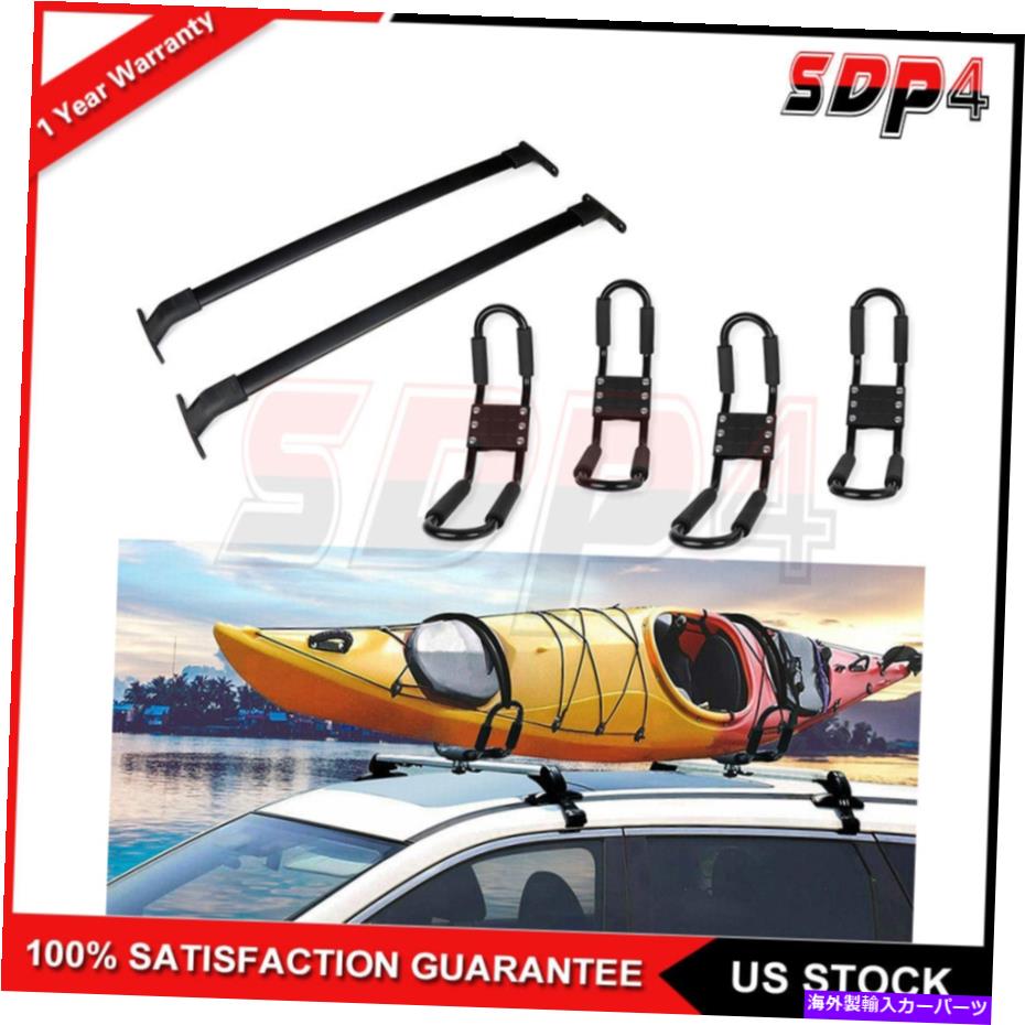 クロスバー 2018 Ford Expeditionブラックルーフラッククロスバーキャリア+カヤックラックトップマウント For 2018 Ford Expedition Black Roof Rack Cross Bar Carrier+Kayak Rack Top Mount【並行輸入品】