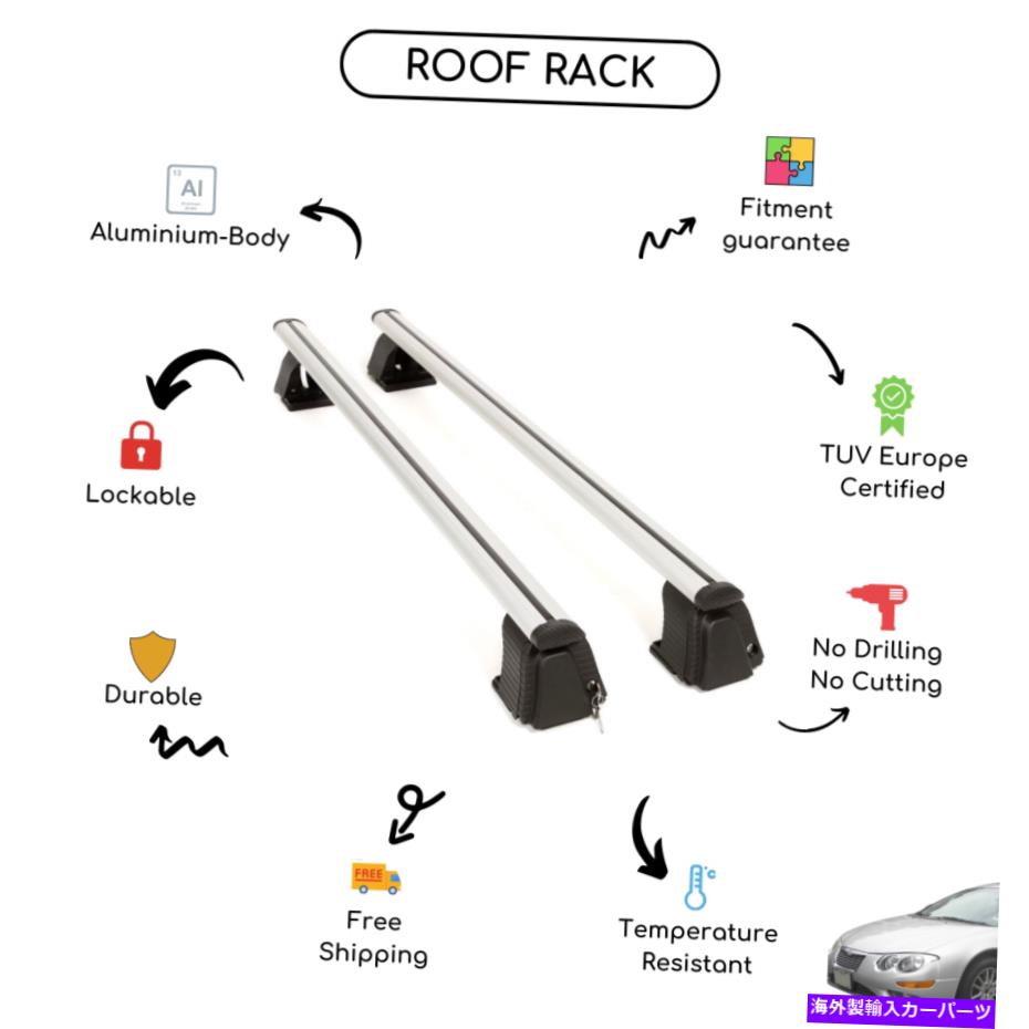 クロスバー クライスラー300m 1999-2004用に設定された裸のルーフラッククロスバー Bare Roof Rack Cross Bars Set for Chrysler 300M 1999 - 2004【並行輸入品】