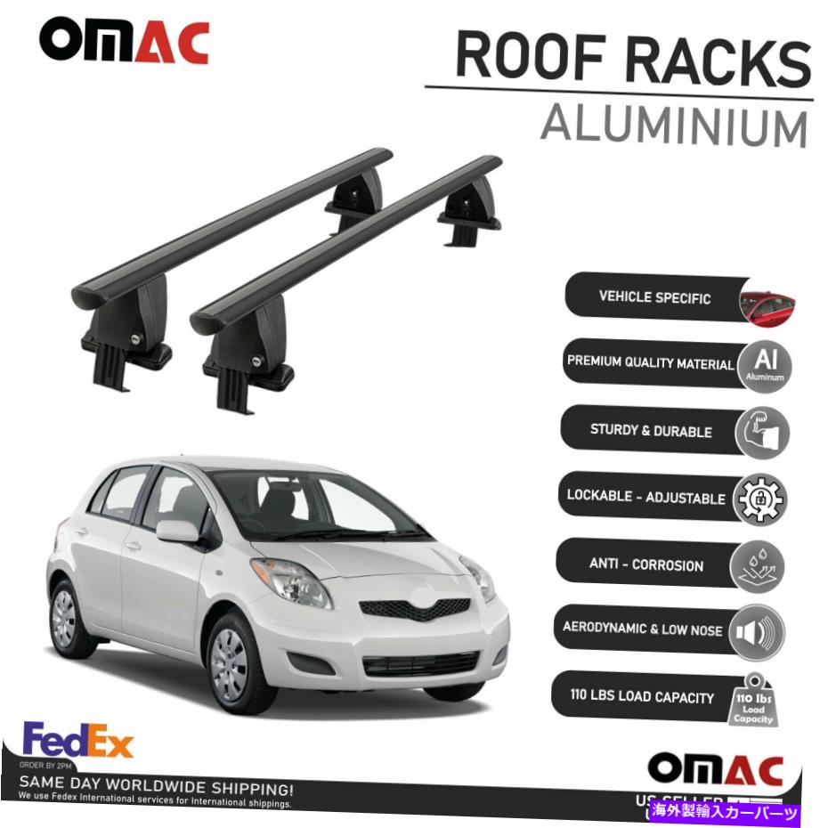 クロスバー トヨタヤリスハッチバック2009-2018スムーズなルーフラッククロスバーキャリアレール Fits Toyota Yaris Hatchback 2009-2018 Smooth Roof Rack Cross Bar Carrier Rail【並行輸入品】