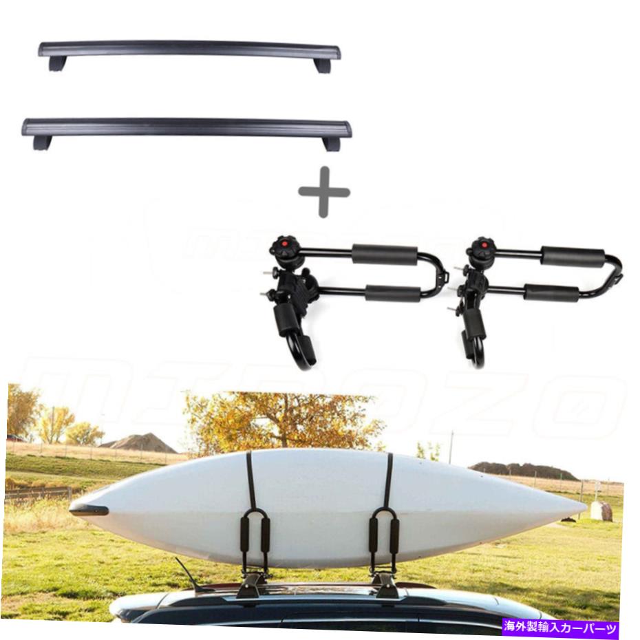 クロスバー 2011-2018 Jeep Grand Cherokee Blkトップルーフラック2xクロスバーw/2xラックカヤック For 2011-2018 Jeep Grand Cherokee Blk Top Roof Rack 2x Cross Bar w/2x rack kayak【並行輸入品】