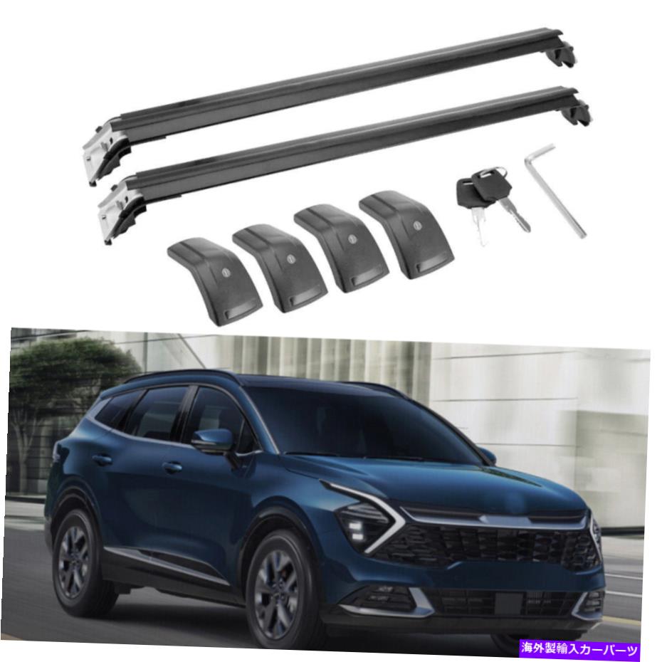 クロスバー 2PCSクロスバークロスバーフィットキアオール新しいSportage2023アルミキャリアバー 2Pcs Cross Bar Crossbar Fit for KIA All New Sportage 2023 Aluminum Carrier Bars【並行輸入品】