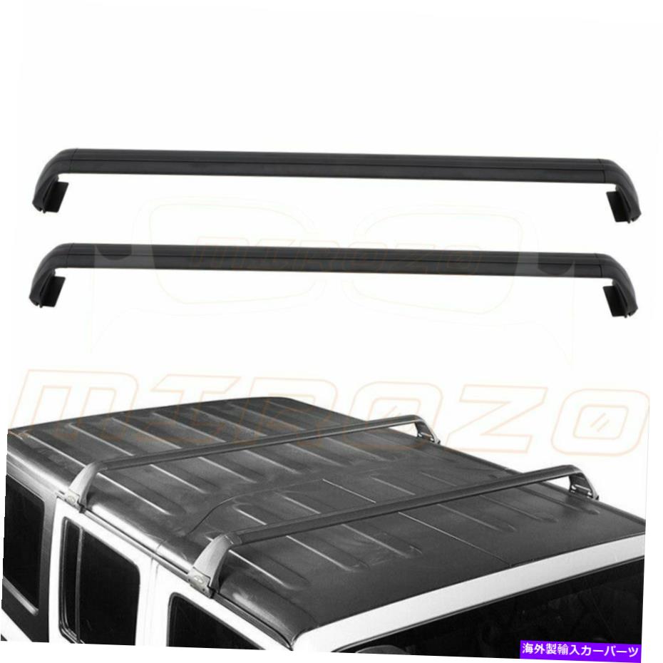 クロスバー 2007-2018のルーフラッククロスバージープラングラーJK荷物荷物キャリアブラック Roof Rack Cross Bar For 2007-2018 Jeep Wrangler JK Luggage Baggage Carrier Black【並行輸入品】