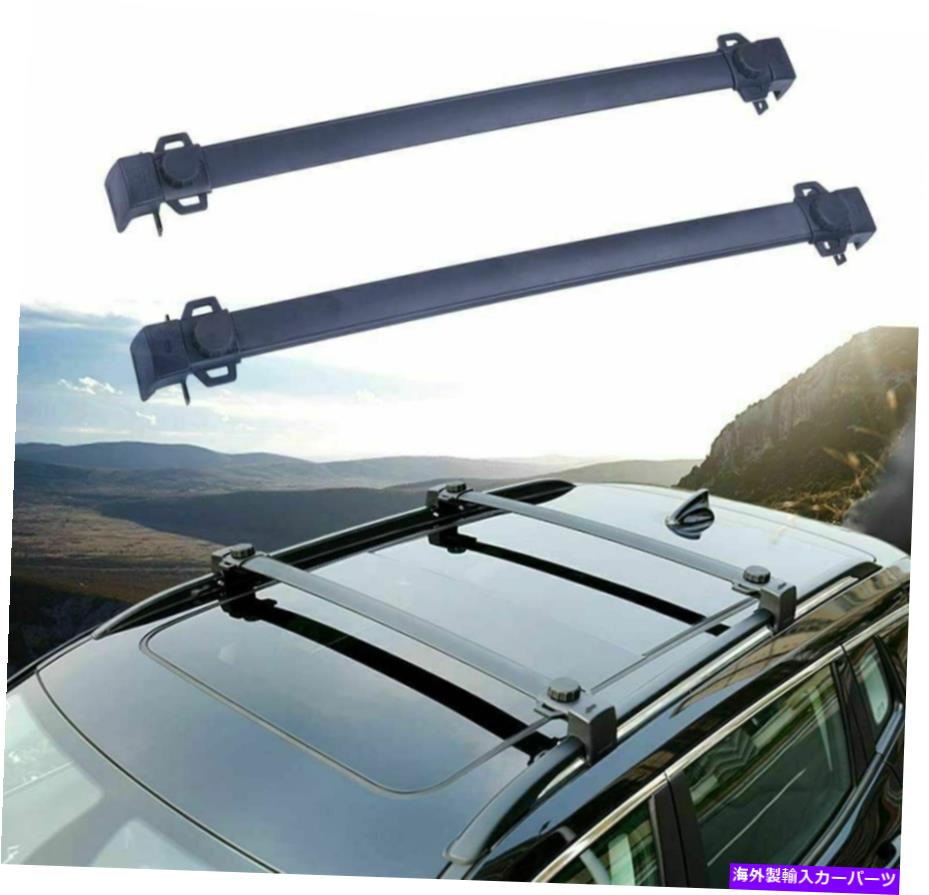 クロスバー 2PCSアルミニウムルーフレールラッククロスバークロスバーフィットジープコンパス2017-2022 2Pcs Aluminum Roof Rail Rack Cross Bars Crossbar Fits for Jeep Compass 2017-2022【並行輸入品】