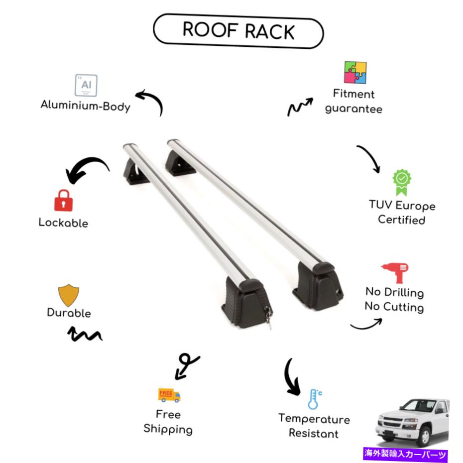 クロスバー シボレーコロラドエクステンデッドキャブ2004-2012にセットされたベアルーフラッククロスバーセット Bare Roof Rack Cross Bars Set for Chevrolet Colorado Extended Cab 2004 - 2012【並行輸入品】