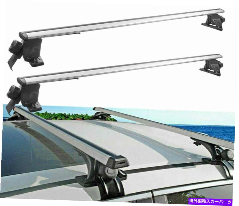 クロスバー アルミニウムルーフレールラックセダントップ調整可能なクロスバークロスバー貨物運送業者 Aluminum Roof Rail Racks Sedan Top Adjustable Cross Bar Crossbars Cargo Carrier【並行輸入品】