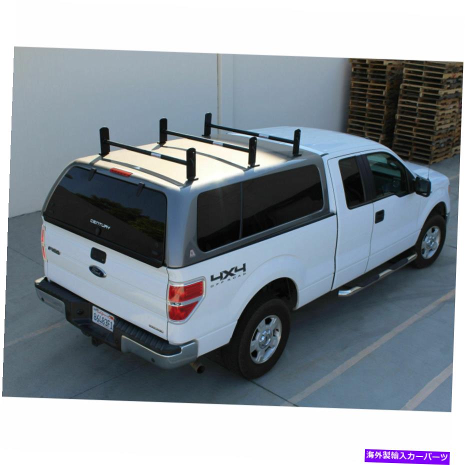 クロスバー ユニバーサルピックアップトラックキャップトッパー3バーラダールーフバンラック調整可能なスチール Universal Pickup Truck Cap Topper 3 Bar Ladder Roof Van Rack Adjustable Steel【並行輸入品】