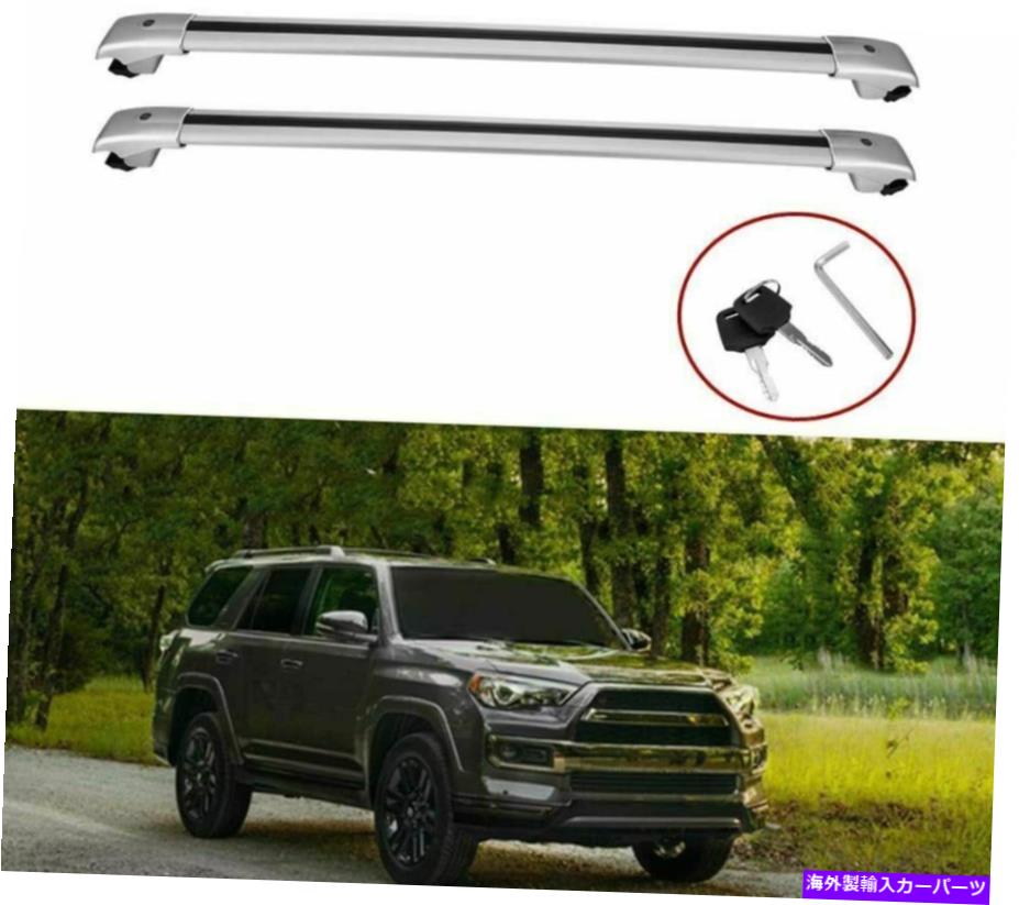 クロスバー 4Runner 2007-2021アルミニウムルーフレールラッククロスバークロスバーに2PCSフィット 2Pcs Fits for 4Runner 2007-2021 Aluminum Roof Rail Rack Cross Bars Crossbars【並行輸入品】