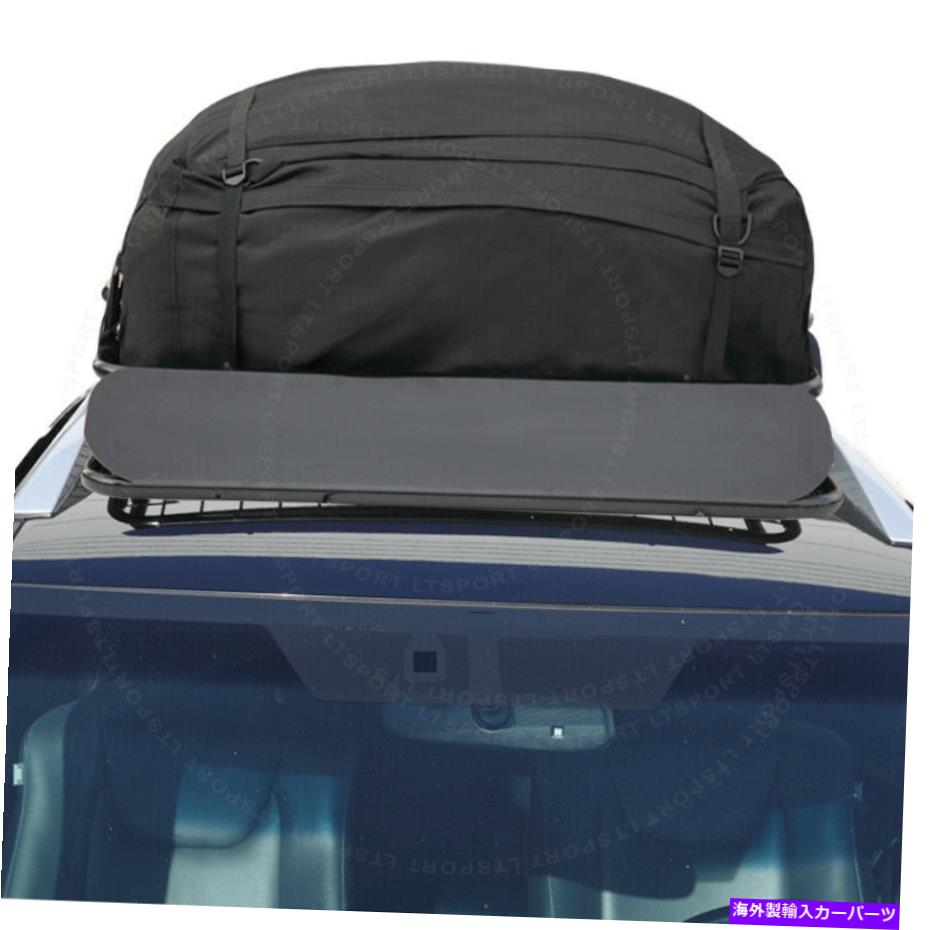 クロスバー 屋上レールラッククロスバーマウントストレージバスケット +バッグ +風のフェアリングフィットアマン Rooftop Rail Rack Crossbar Mount Storage Basket w/Bag +Wind Fairing Fit Aman.etc【並行輸入品】