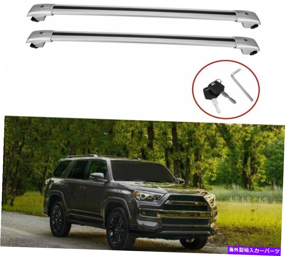クロスバー 4Runner 2007-2021アルミニウムルーフレールラッククロスバークロスバーに2PCSフィット 2Pcs Fits for 4Runner 2007-2021 Aluminum Roof Rail Rack Cross Bars Crossbars【並行輸入品】
