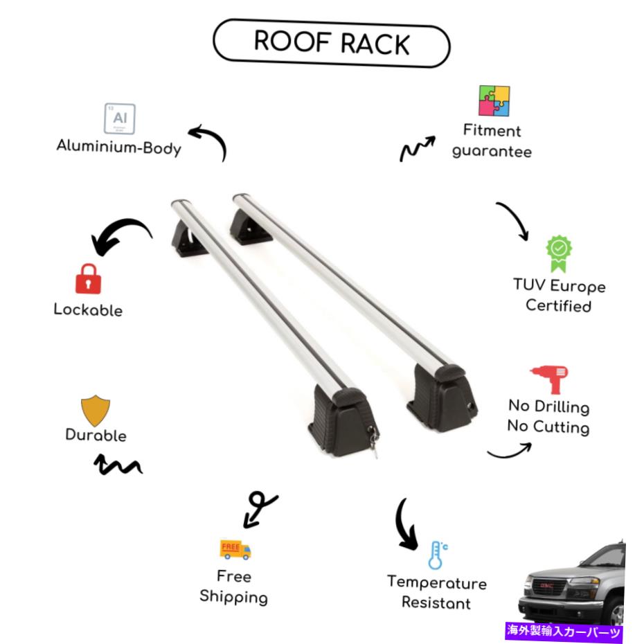 クロスバー GMCキャニオンエクステンデッドキャブ2004-2012向けにセットされた裸のルーフラッククロスバー Bare Roof Rack Cross Bars Set for GMC Canyon Extended Cab 2004 - 2012【並行輸入品】