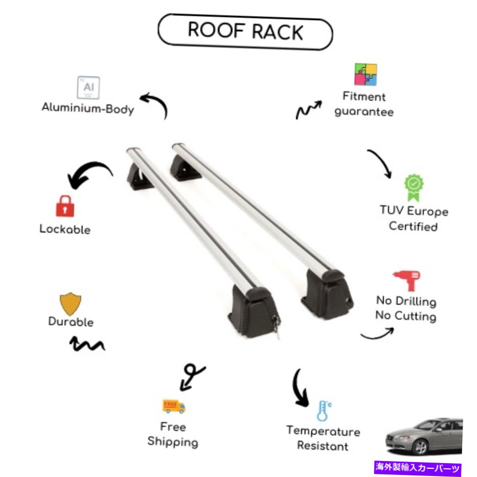 クロスバー 2009-2014スバルのレガシーに向けて設定された裸のルーフラッククロスバー Bare Roof Rack Cross Bars Set for 2009-2014 Subaru Legacy【並行輸入品】