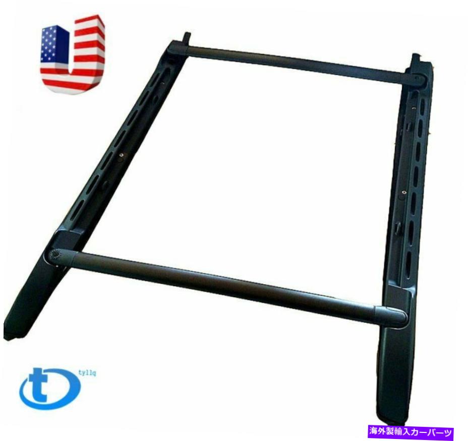 クロスバー 05-19トヨタタコマダブルキャブブラックストアウェイルーフラッククロスバー Fit For 05-19 Toyota Tacoma Double Cab Black Stowaway Roof Rack Cross Bars【並行輸入品】