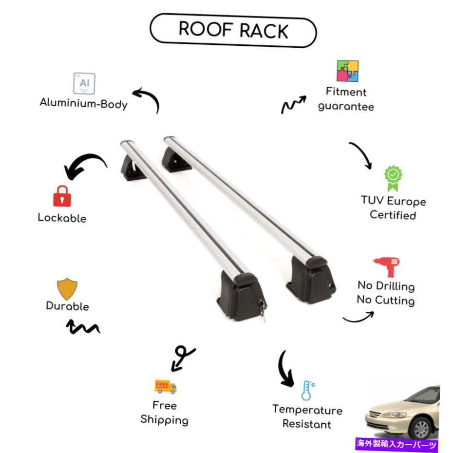 クロスバー ホンダアコードVIセダン1999-2002に設定された裸のルーフラッククロスバー Bare Roof Rack Cross Bars Set for Honda Accord VI Sedan 1999 - 2002【並行輸入品】