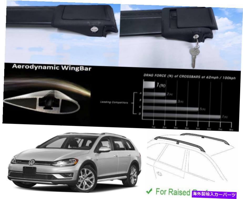 クロスバー VW Golf VII AllTrack 2014年以来、ルーフラッククロスバー貨物運搬車ブラック Fits VW Golf VII Alltrack Since 2014 Roof Racks Cross Bars Cargo Carrier Black【並行輸入品】 59,730円
