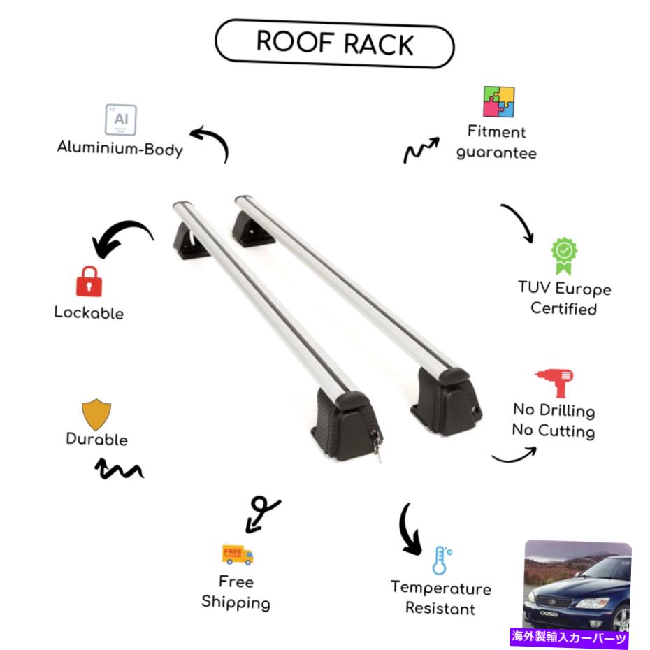クロスバー レクサス向けにセットされた裸のルーフラッククロスバーはセダン1999-2004 Bare Roof Rack Cross Bars Set for Lexus IS Sedan 1999 - 2004【並行輸入品】