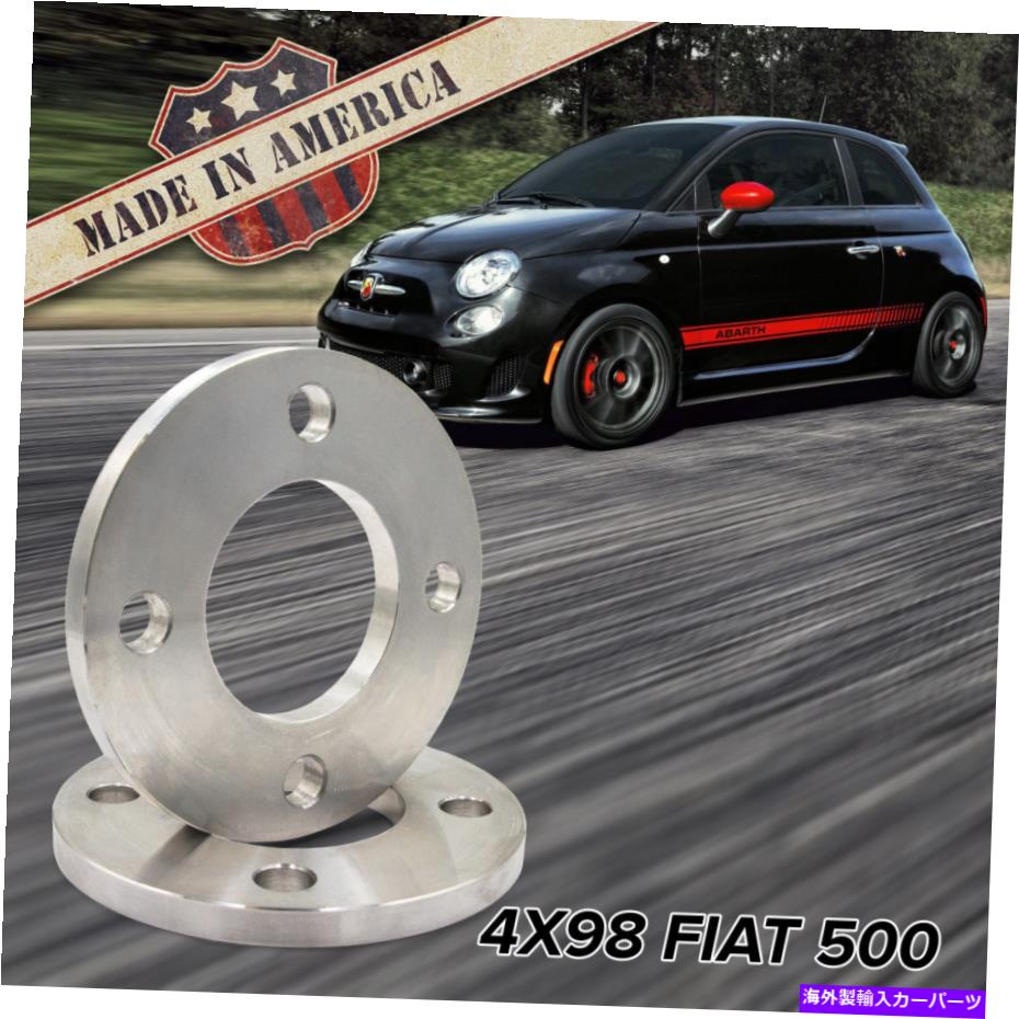 スペーサー X2 USA MADE | 4x98（Fits 4 Lug fiat 500）| 12mmビレットホイールスペーサー x2 USA MADE | 4x98 (Fits 4 Lug Fiat 500) | 12mm Billet Wheel Spacers【並行輸入品】
