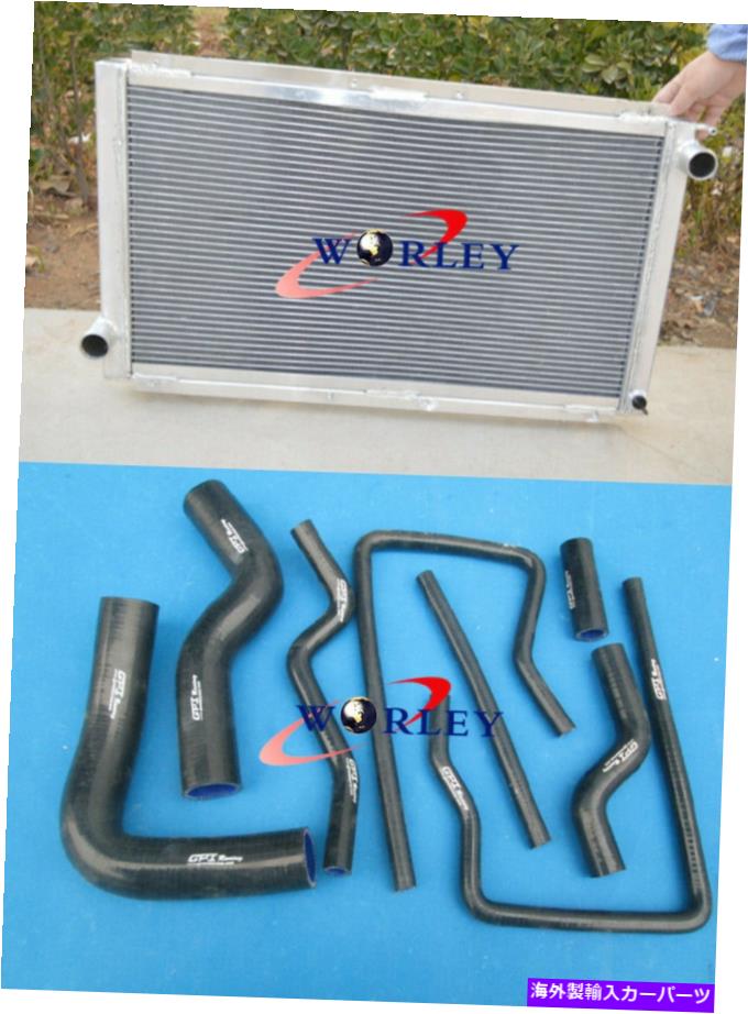Radiator アルミニウムラジエーター +スバルインプレッサWRX GC8 STI 2.0L 1992-2000 MTのブラックホース Aluminum radiator + black hose for SUBARU IMPREZA WRX GC8 STI 2.0L 1992-2000 MT【並行輸入品】