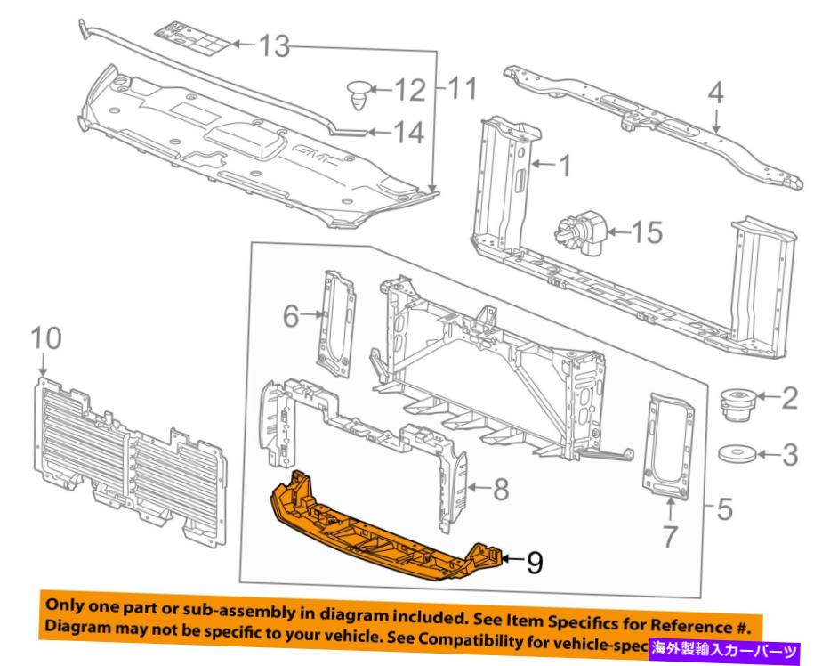 Radiator GMC GM OEM 15-18ユーコンラジエーターサポート低下シールド23497754 GMC GM OEM 15-18 Yukon Radiator Support-Lower Shield 23497754【並行輸入品】