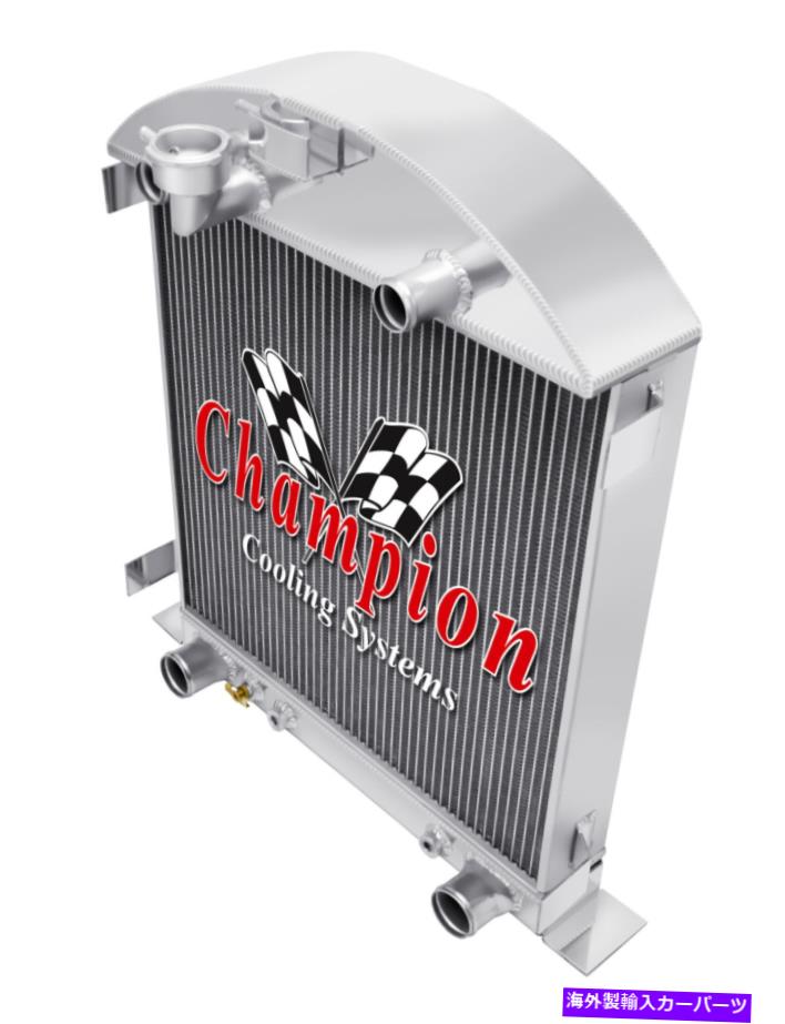 Radiator 1928年の2列RSチャンピオンラジエーター1929フォードモデルAフラットヘッドV8変換 2 Row RS Champion Radiator for 1928 1929 Ford Model A Flathead V8 Conversion【並行輸入品】