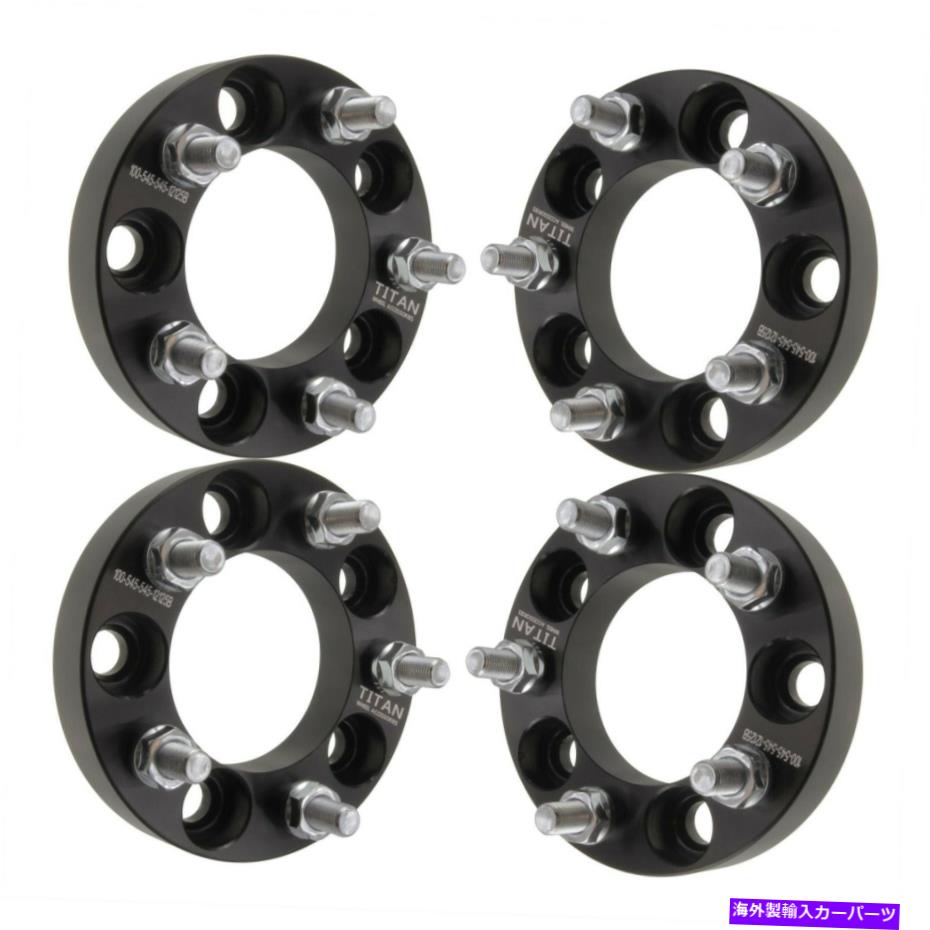 スペーサー （4）25mm 5x4.5ホイールスペーサー1インチ5x114.3アダプター12x1.5スタッドビレット (4) 25mm 5x4.5 Wheel Spacers 1 Inch 5x114.3 Adapters 12x1.5 Studs Billet【並行輸入品】