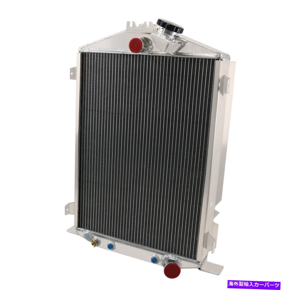 Radiator 1932年の4列アルミニウムラジエーターフォードHIハイボーイストリートロッドシボレーエンジン 4-Row Aluminum Radiator For 1932 Ford HI High Boy Street Rod Chevy Engine【並行輸入品】
