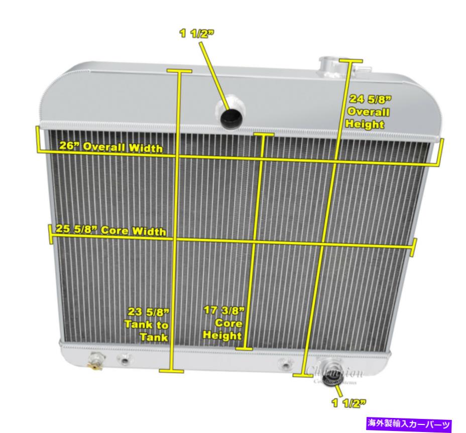 Radiator 3列RSチャンピオンラジエーター1965 1966 GMC 1000、1500トラックV6エンジン 3 Row RS Champion Radiator for 1965 1966 GMC 1000, 1500 Truck V6 Engine【並行輸入品】