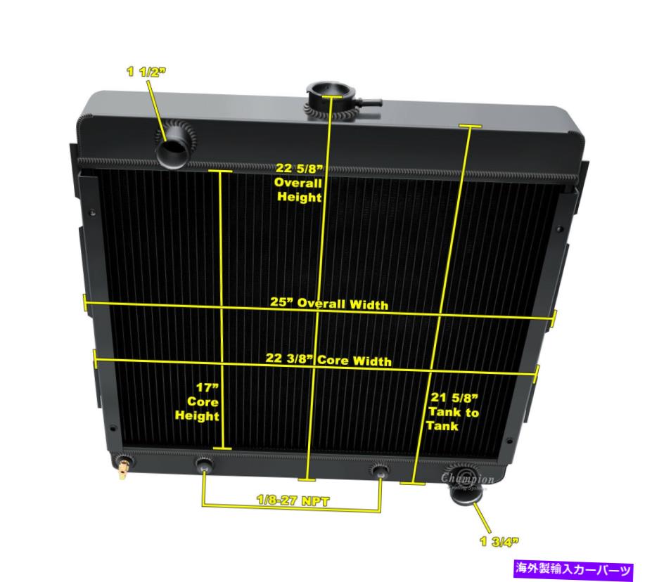 Radiator 3列KRチャンピオンブラックフィニッシュラジエーター-1970-1972プリマスダスタースモールブロックV8 3 Row KR Champion Black Finish Radiator-1970-1972 Plymouth Duster Small Block V8【並行輸入品】
