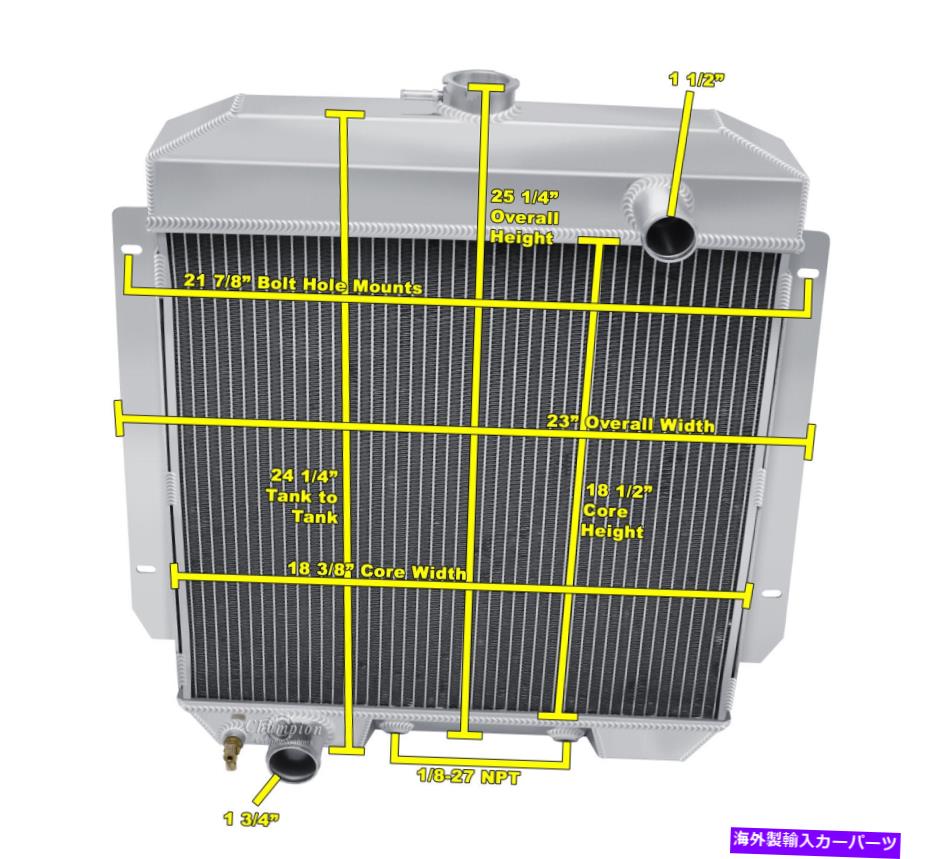 Radiator 1954年のマーキュリーカスタムV8エンジン＃CC54Bの3列の高度なチャンピオンラジエーター 3 Row Advanced Champion Radiator for 1954 Mercury Custom V8 Engine #CC54B【並行輸入品】