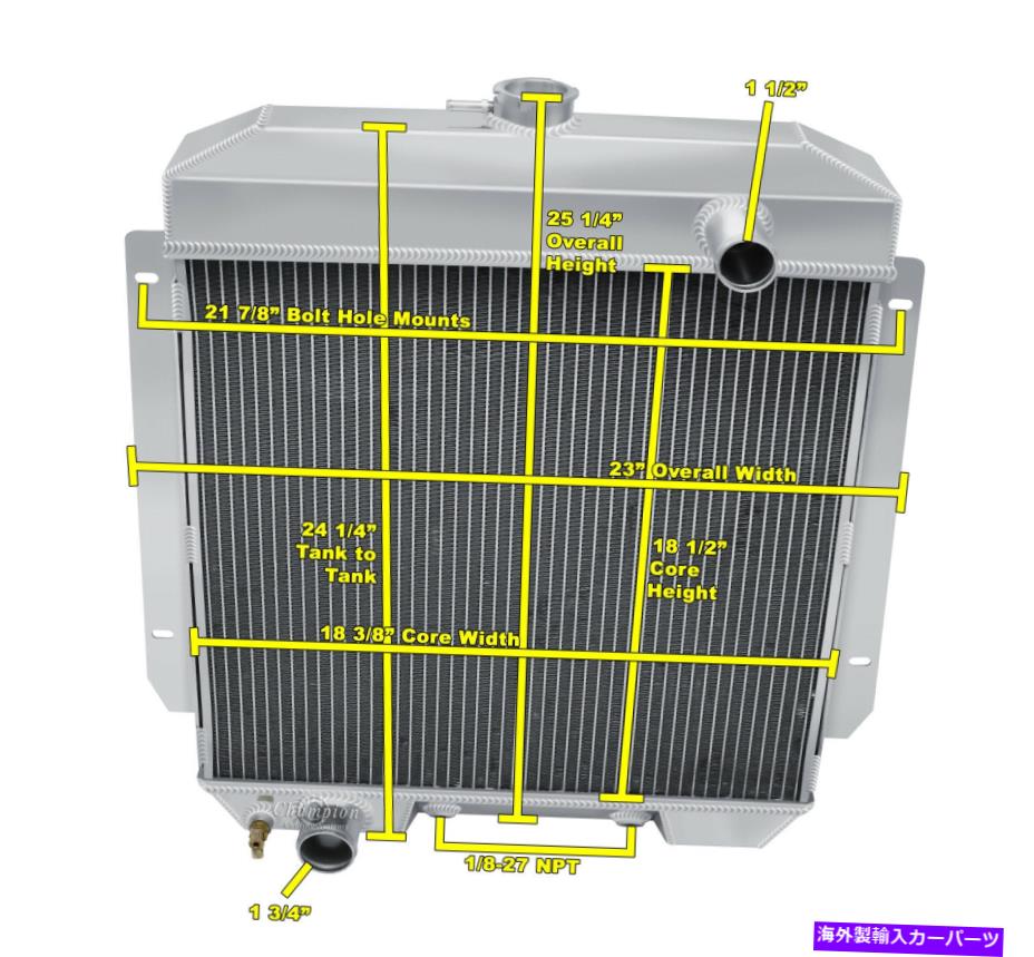 Radiator 1954年のマーキュリーモントレーV8エンジン＃CC54Bの3列の高度なチャンピオンラジエーター 3 Row Advanced Champion Radiator for 1954 Mercury Monterey V8 Engine #CC54B【並行輸入品】