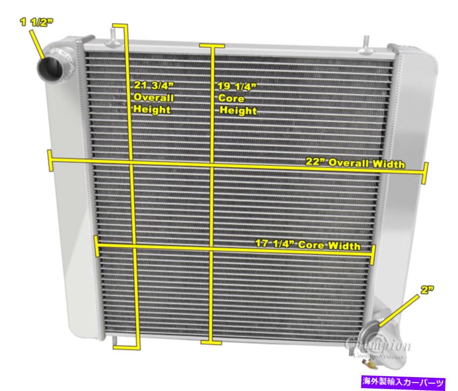 Radiator 1961 1962 1963 1964 Jaguar Xke＃CC6461の3列の供給チャンピオンラジエーター 3 Row Supply Champion Radiator for 1961 1962 1963 1964 Jaguar XKE #CC6461【並行輸入品】