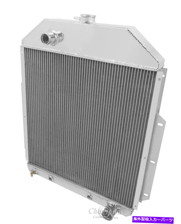 Radiator 1942 1943 1944 1945 -48フォード1/2トンピックアップ3列ビレットRSラジエーター（Chevy V8） 1942 1943 1944 1945 -48 Ford 1/2 Ton Pickup 3 Row Billet RS Radiator (Chevy V8)【並行輸入品】