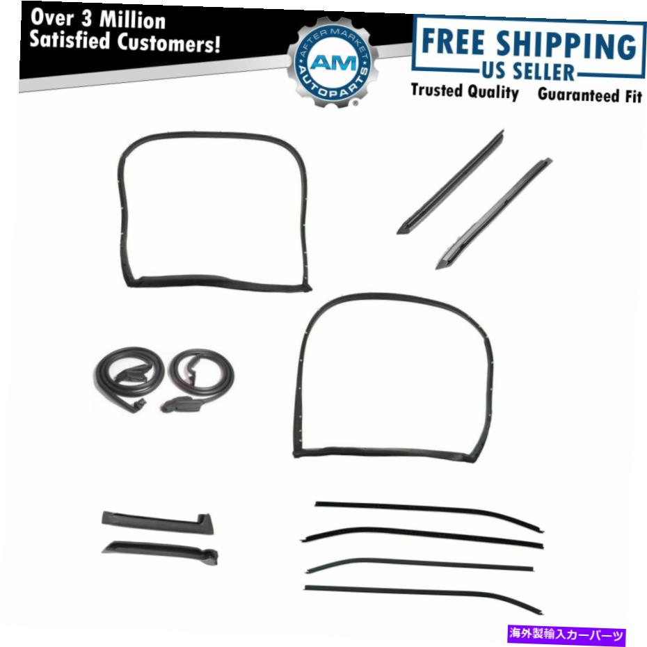 ドアピラー ウェザーストリップシールキット12ピース73-77シボレーコルベットクーペ付きセット Weatherstrip Seal Kit 12 Piece Set for 73-77 Chevy Corvette Coupe w/ T-Top New【並行輸入品】