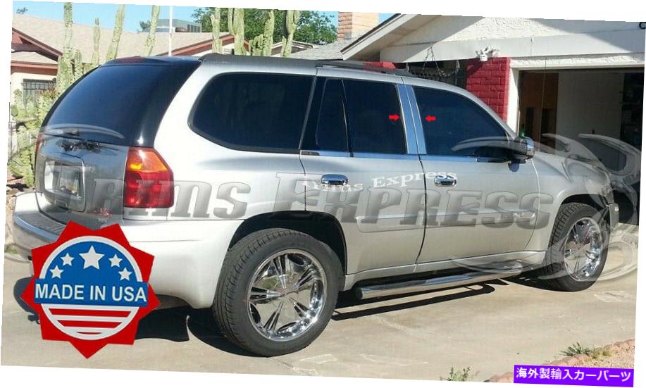 ドアピラー 2002-2009 GMC Envoy 4PC Chrome Pillarポストステンレススチールトリムドアカバー 2002-2009 GMC Envoy 4Pc Chrome Pillar Post Stainless Steel Trim Door Cover【並行輸入品】