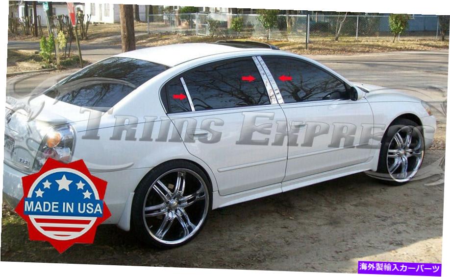 ドアピラー フィット：2010-2014スバルレガシーセダン6PCクロムピラーポストステンレストリムドア fit:2010-2014 Subaru Legacy Sedan 6Pc Chrome Pillar Post Stainless Trim Door【並行輸入品】