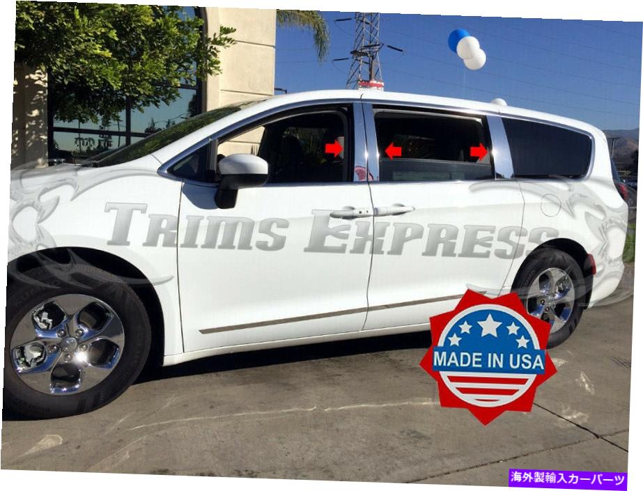 ドアピラー フィット：2017-2022 Chrysler Pacifica 6pc Pillar Postステンレススチールトリムドア fit:2017-2022 Chrysler Pacifica 6Pc Pillar Post Stainless Steel Trim Door【並行輸入品】