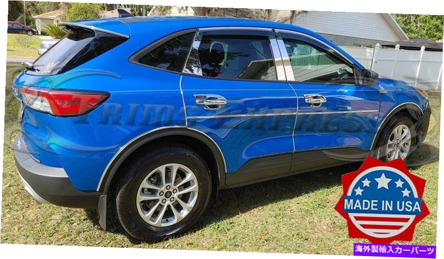 ドアピラー 2020-2021 FORD ESCAPE NO/KP SUTOUT 6PC CHROME PILLAR POST TRIM DOORカバー 2020-2021 Ford Escape No/KP cutout 6Pc Chrome Pillar Post Trim Door Cover【並行輸入品】｜Us Custom Parts Shop USDM