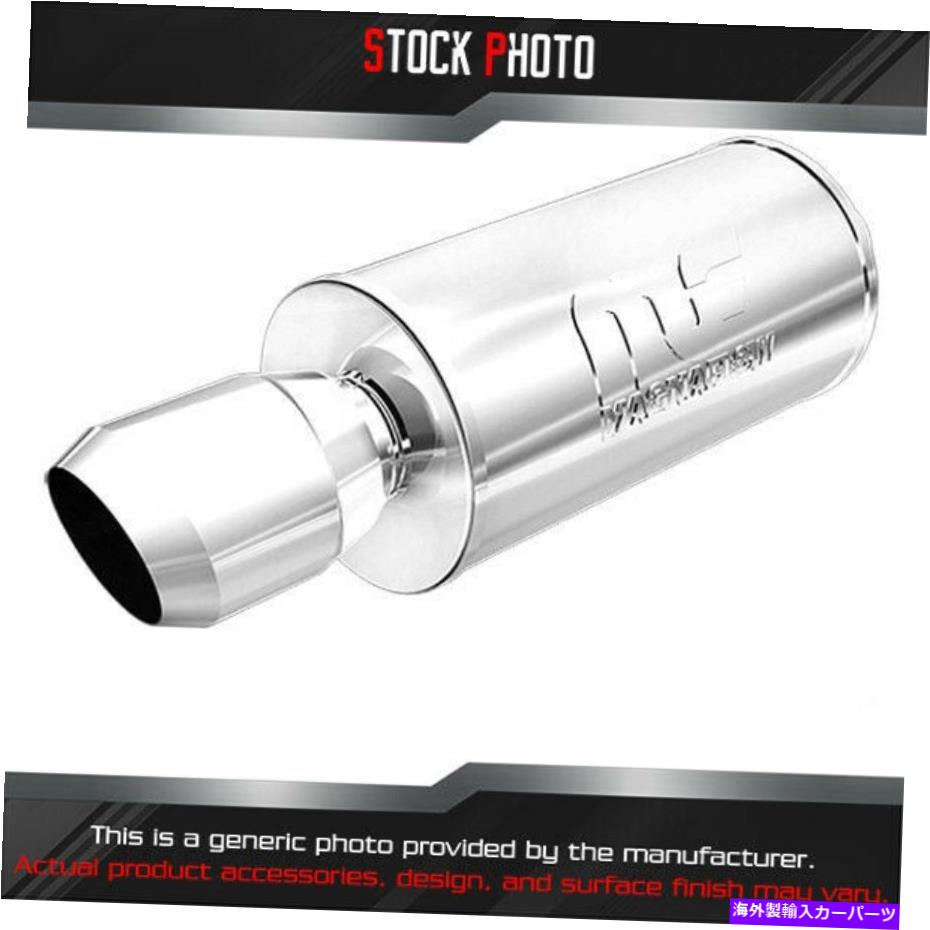 マフラー Magnaflow Streetシリーズステンレススチールラウンド磨き洗浄マフラー MagnaFlow Street Series Stainless Steel Round Polished Exhaust Muffler with Dou【並行輸入品】