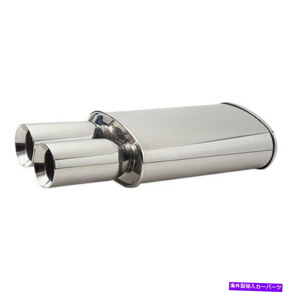 マフラー StreetPower 304排気マフラーSSオーバルシルバーエキゾーストマフラーWデュアルラウンド Streetpower 304 Exhaust Muffler SS Oval Silver Exhaust Muffler w Dual Round【並行輸入品】