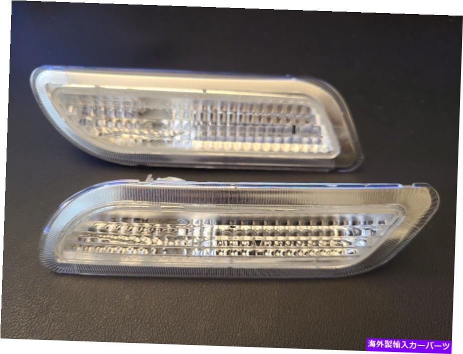 サイドマーカー 98-04メルセデスR170 SLKクラスのクリアバンパーサイドマーカー +黄色の電球 Clear Bumper Side Marker Light + Yellow Bulbs For 98-04 Mercedes R170 SLK Class【並行輸入品】