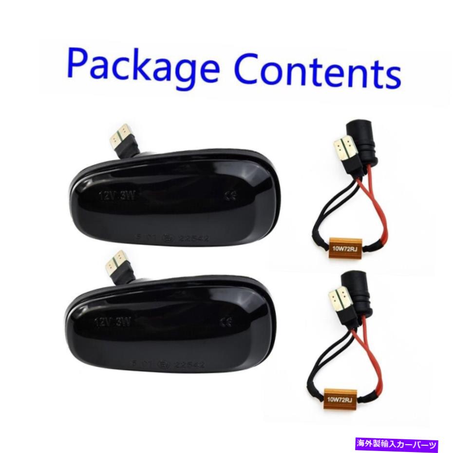 サイドマーカー 05-11のキャデラックSTS STS-VスモークLEDフェンダーサイドマーカー信号リピーターライト For 05-11 Cadillac-STS STS-V Smoked LED Fender Side Marker Signal Repeater Light【並行輸入品】