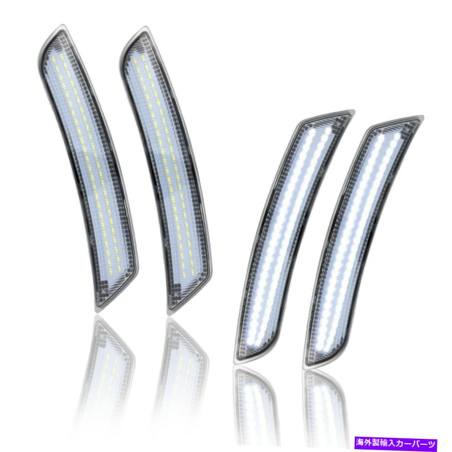 サイドマーカー フロント＆リアフェンダーランプ16-22シボレーカマロクロムサイドマーカーライトホワイトLED Front&Rear Fender Lamp 16-22 Chevy Camaro Chrome Side Marker Lights White LED【並行輸入品】