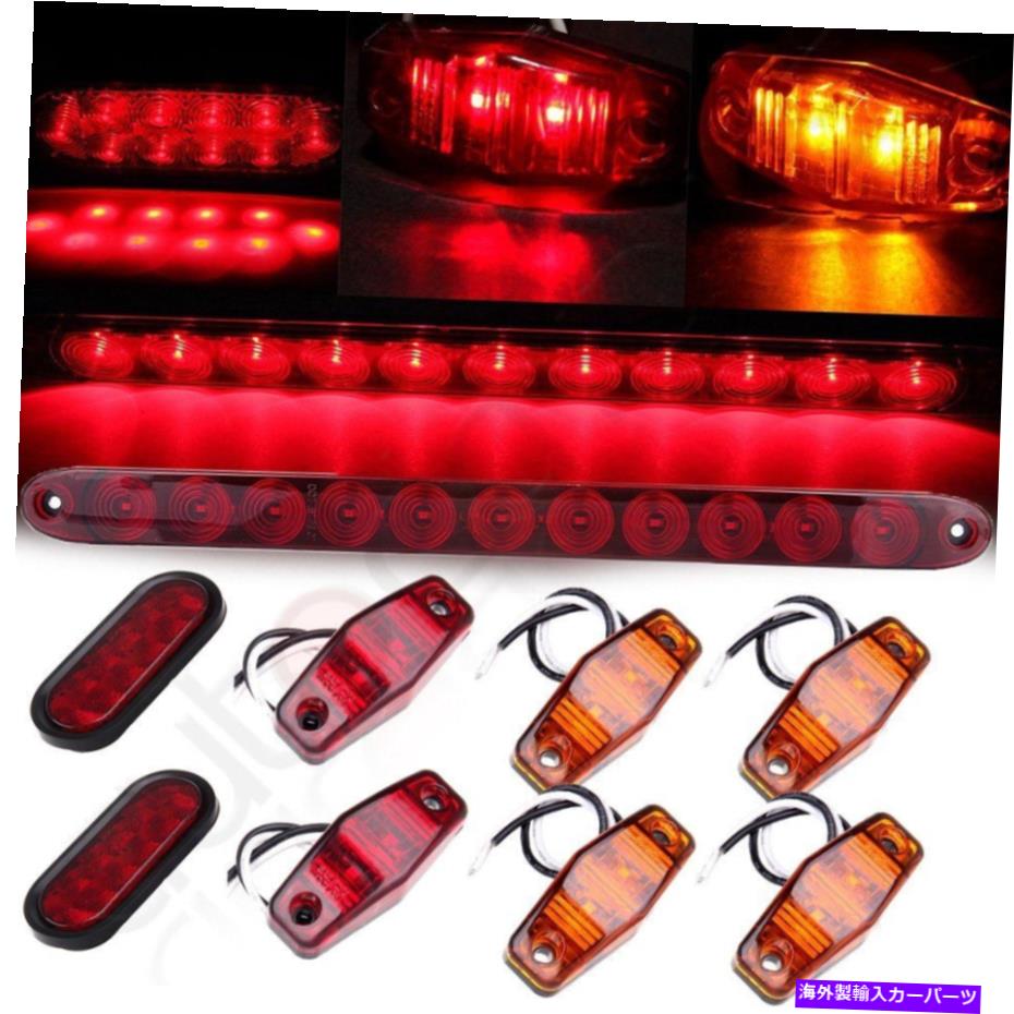サイドマーカー 2x 10LED STOP TOUN TOWN TAIL+11LED 3RDブレーキライトバー+6x赤/アンバーサイドマーカーライト 2X 10LED STOP TURN TAIL+11LED 3RD BRAKE LIGHT BAR+6X RED/AMBER SIDE MARKER LIGHT【並行輸入品】