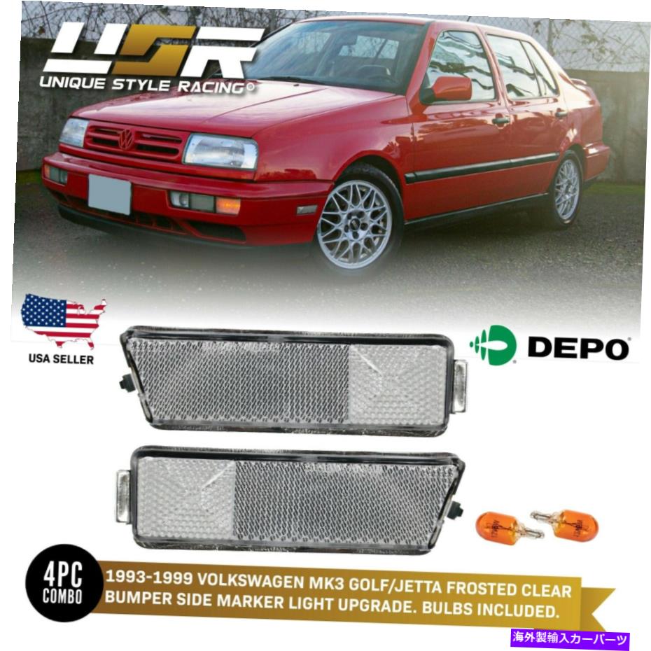 サイドマーカー 1993-1999 VW Golf/GTI MK3 Jetta A3のDepo Euro Clear Bumper Side Marker Light DEPO Euro Clear Bumper Side Marker Light For 1993-1999 VW Golf/GTi Mk3 Jetta A3【並行輸入品】