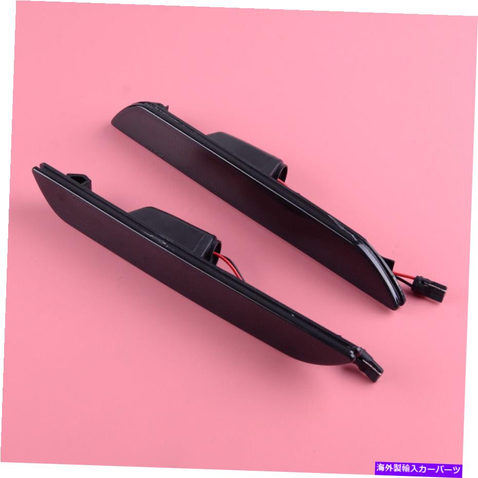 サイドマーカー 2xスモークリアLEDサイドマーカーライトターンシグナルランプフォードマスタングにフィット 2X SMOKED Rear LED Side Marker Light Turn Signal Lamp Fit For Ford Mustang【並行輸入品】