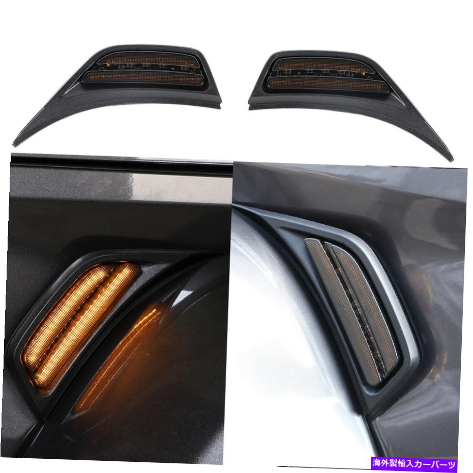 サイドマーカー フロントフェンダーサイドマーカージープラングラーJL JT18+のフロントフェンダーマーカーターンライトトリムカバー Front Fender Side Marker Turn Signal Light Trim Cover For Jeep wrangler JL JT18+【並行輸入品】